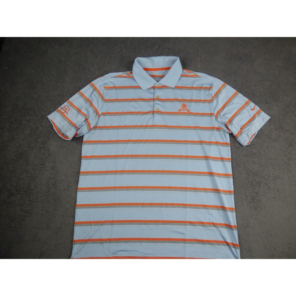 Nike Golf Mens Large Dri-Fit Tour Performance AT&T National Striped Polo Shirt